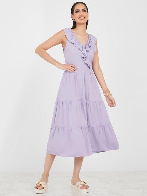 styli lilac a-line dress