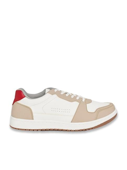 styli men's beige casual sneakers