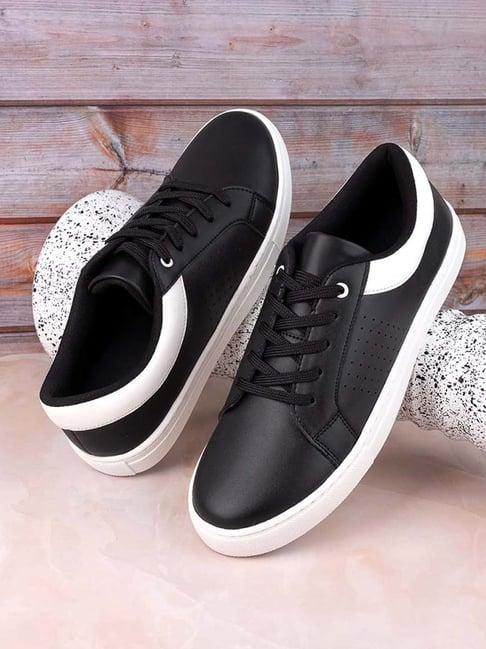 styli men's black casual sneakers