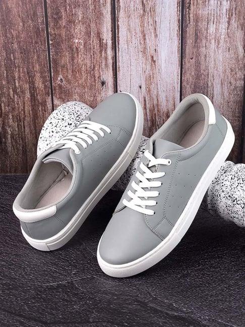 styli men's grey casual sneakers