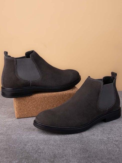 styli men's grey chelsea boots