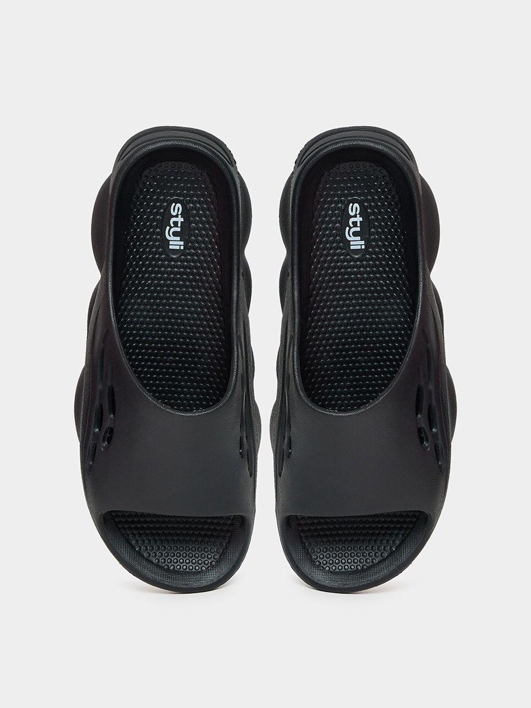 styli men black rubber sliders