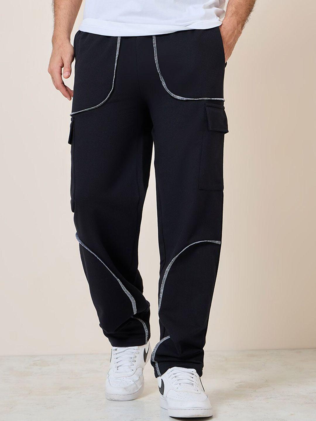 styli men cotton relaxed-fit track pants