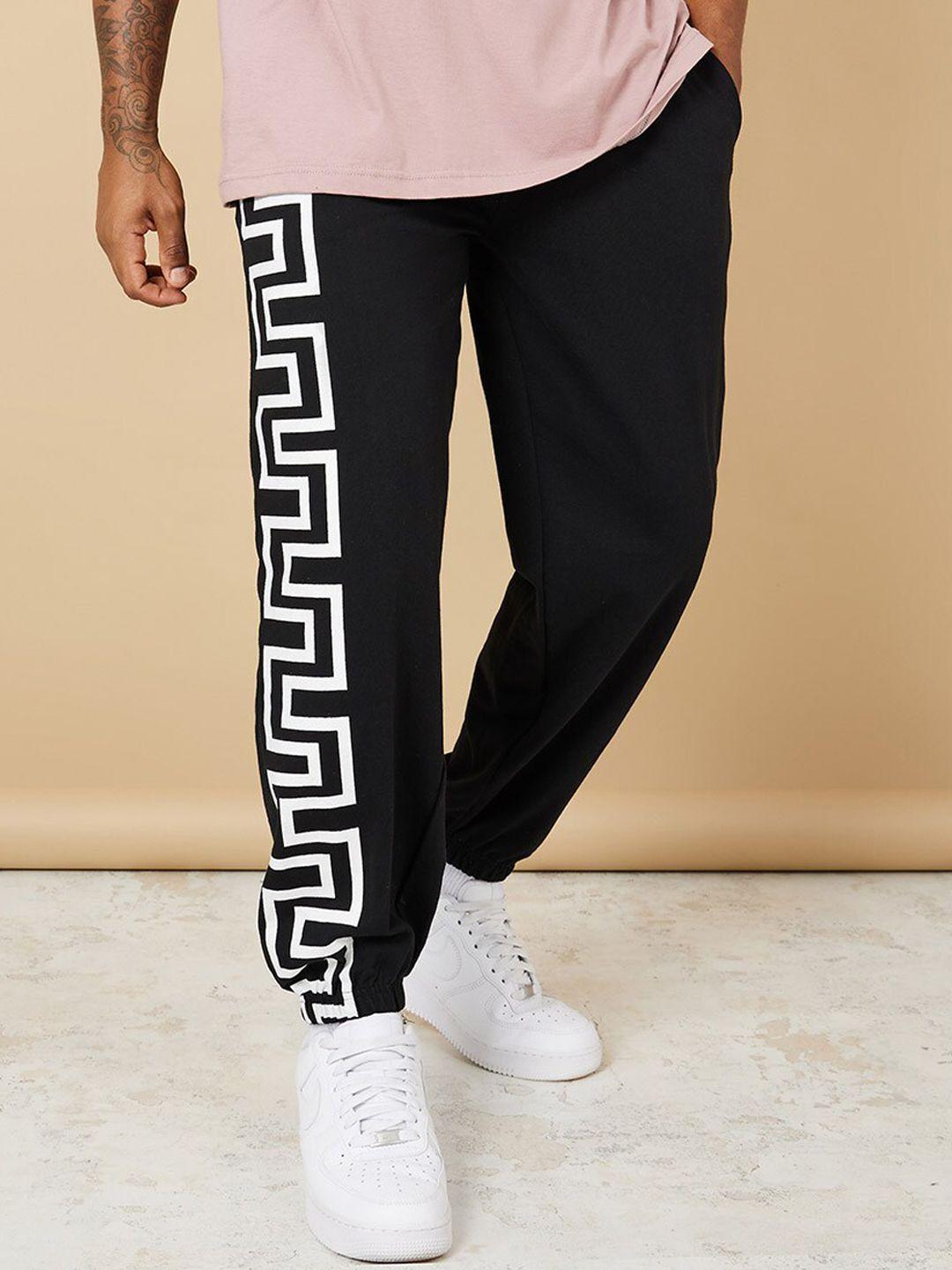 styli men graphic printed cotton jogger