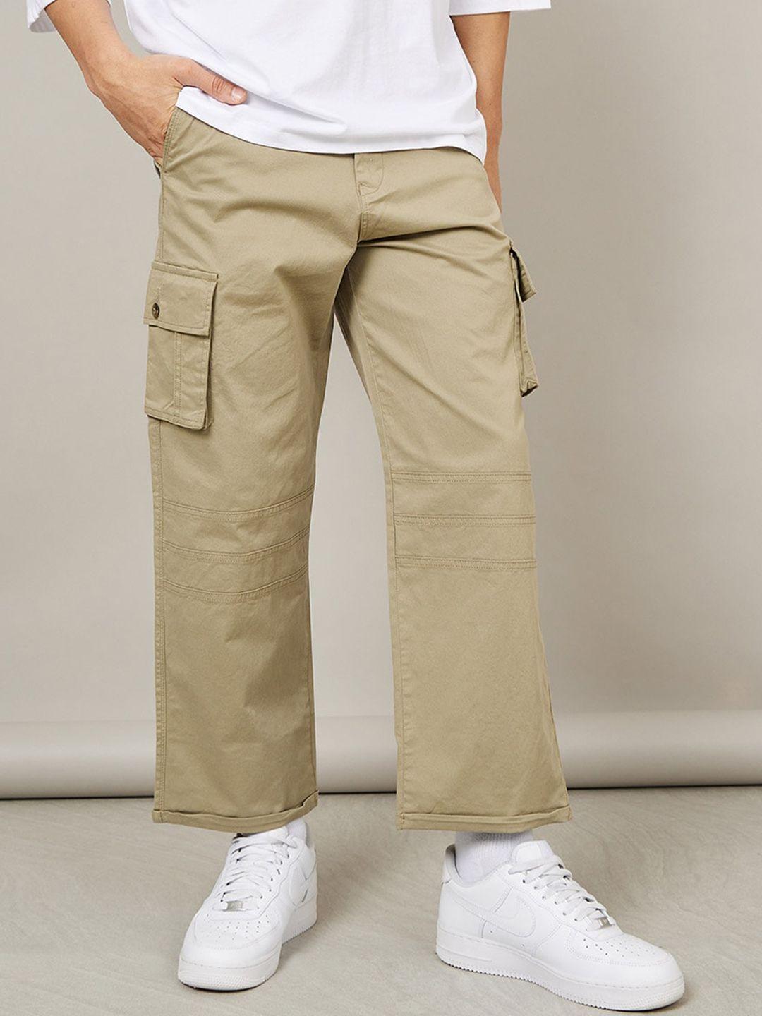 styli men mid rise cotton oversized cargo