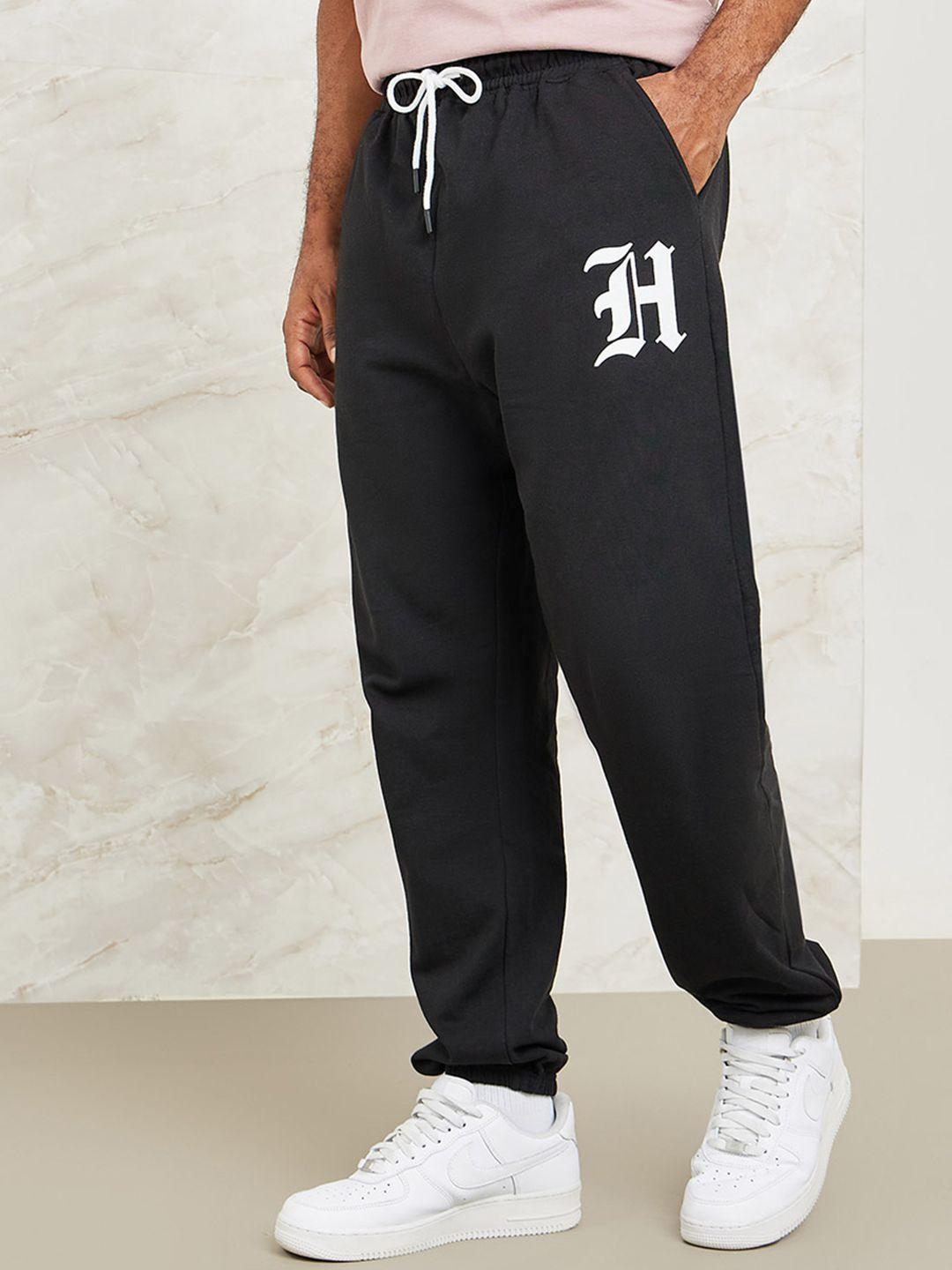 styli men placement print oversized jogger