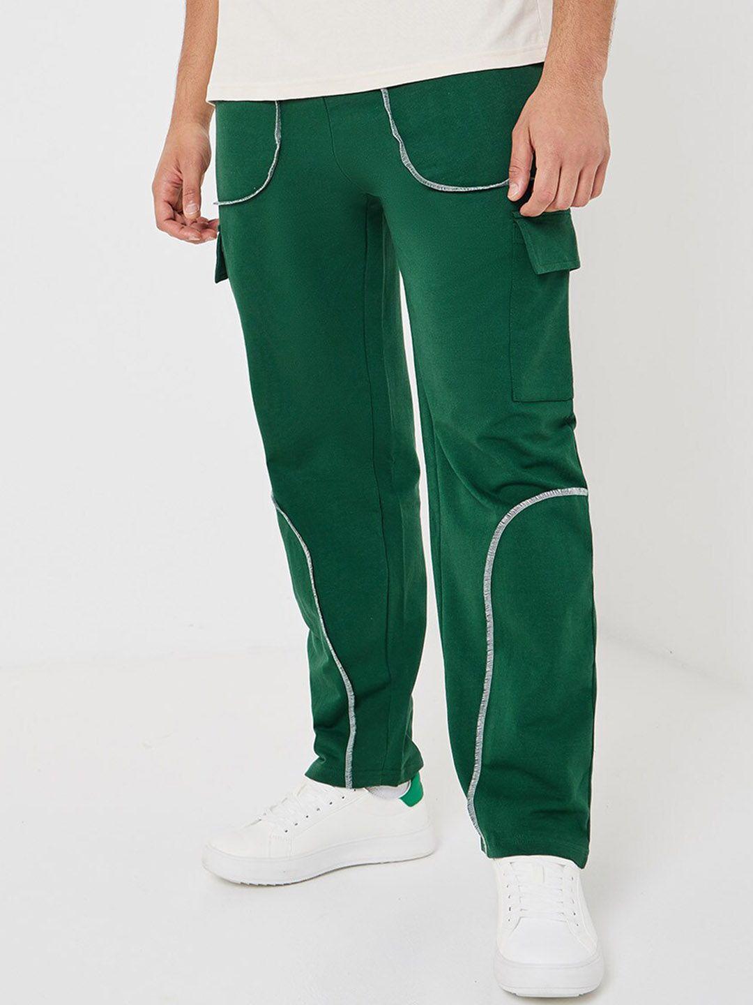 styli men relaxed fit cotton terry track pants
