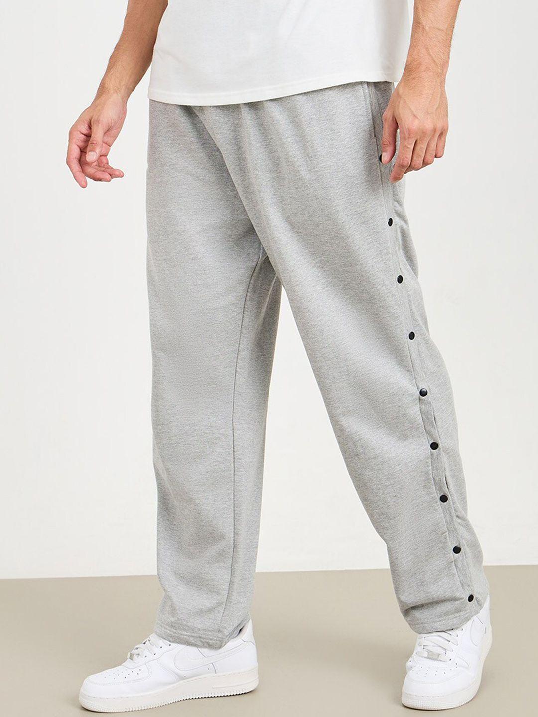 styli men relaxed fit mid rise cotton track pants