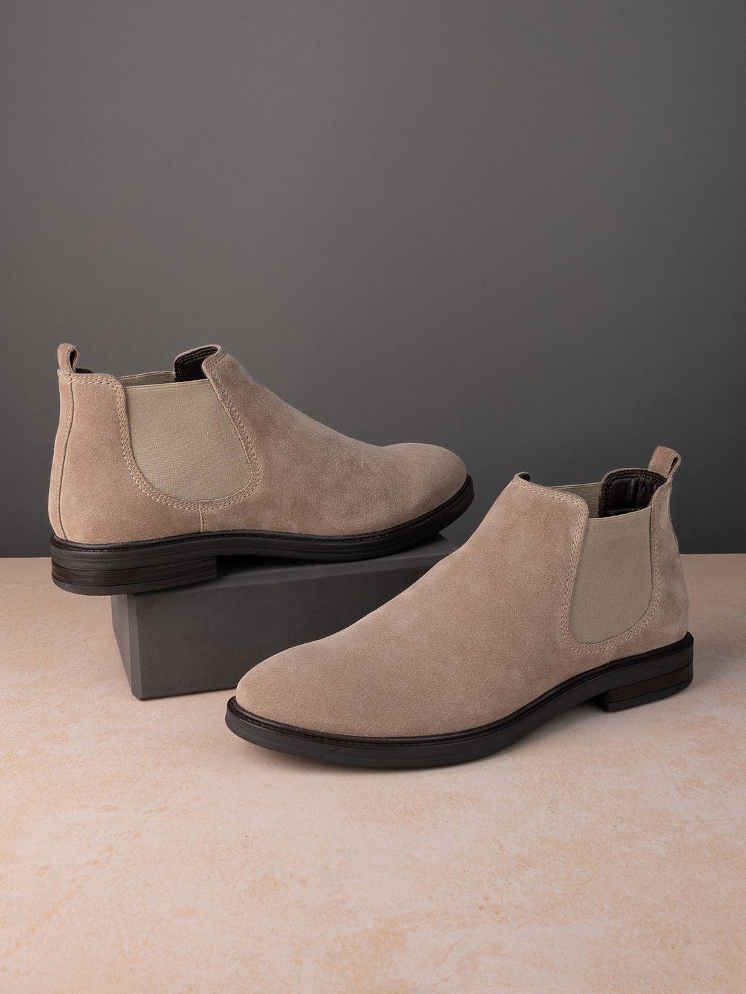 styli men suede leather chelsea boots
