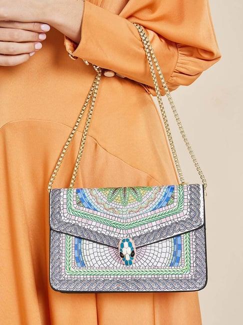 styli multicolor printed sling handbag