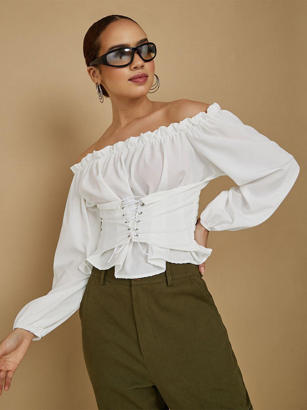 styli off-shoulder bardot top