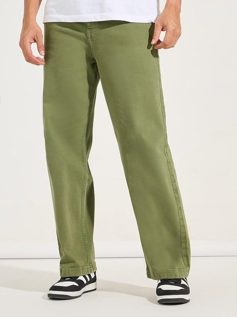 styli olive flare fit jeans