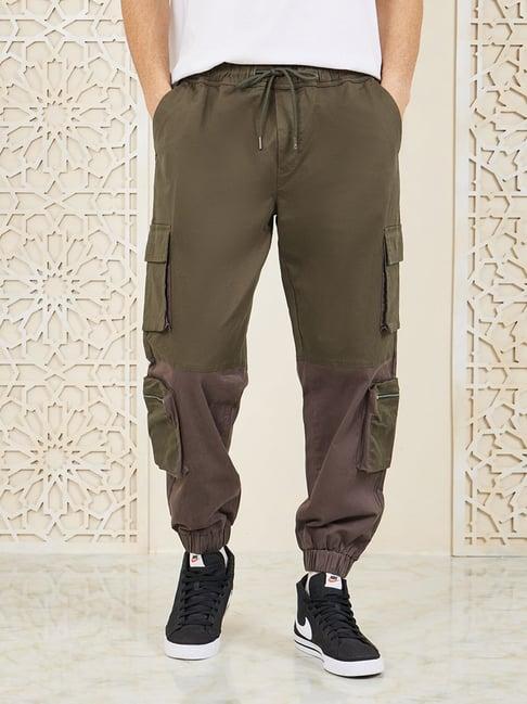 styli olive relaxed fit cargo joggers