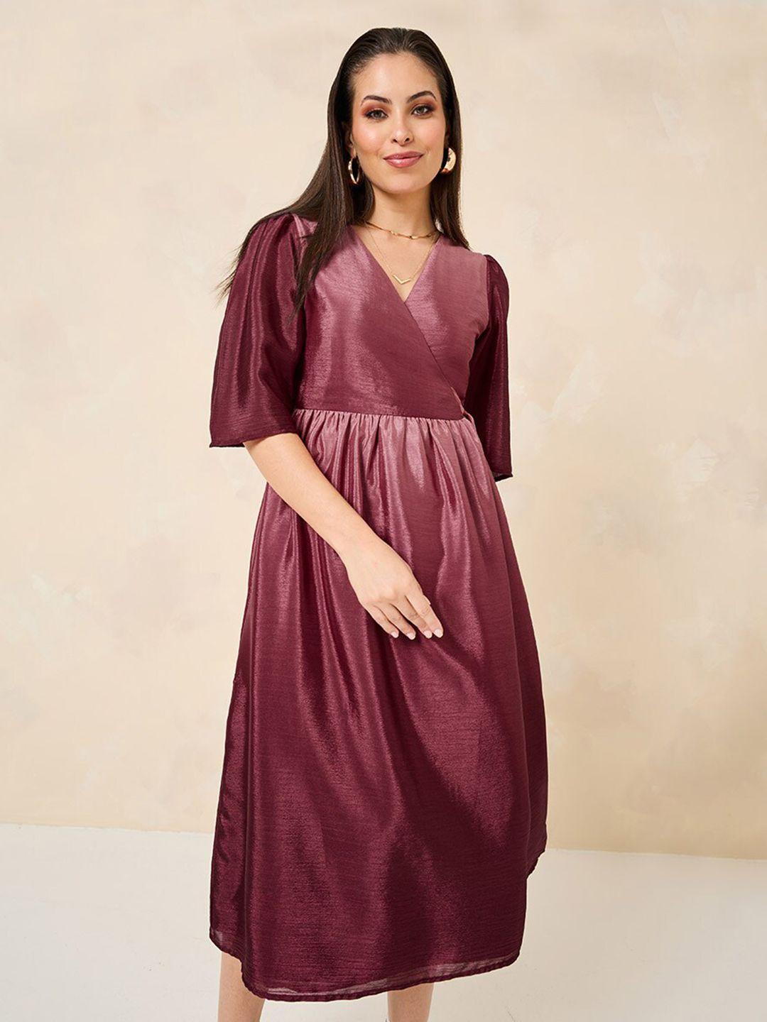 styli ombre puff sleeves wrap dress