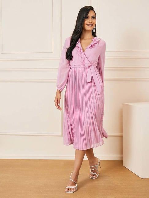 styli pink a-line dress