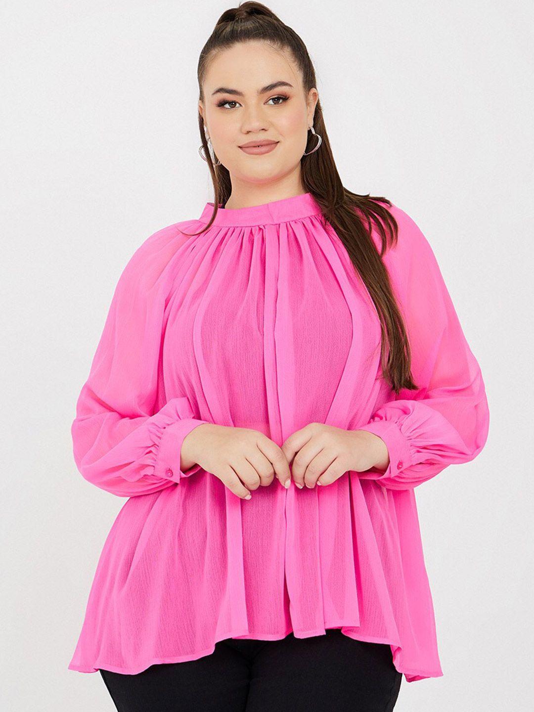 styli pink blouson top