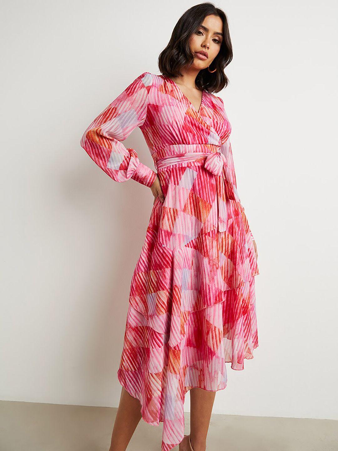 styli pink midi dress