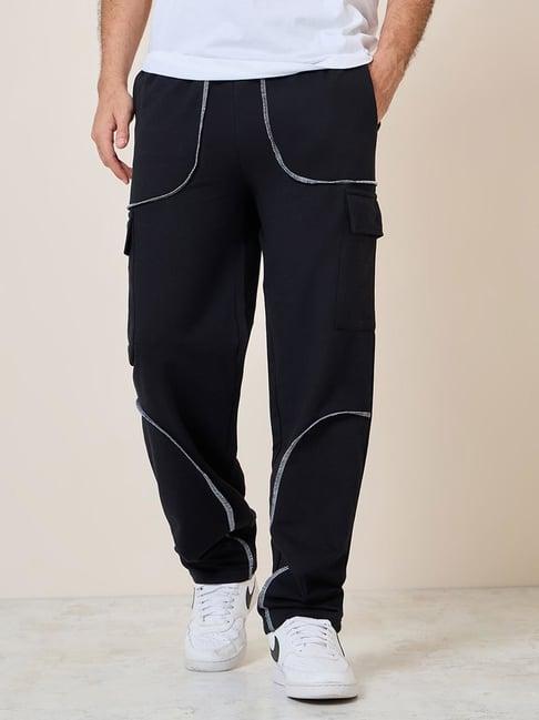 styli piping detail relax fit open hem cargo jogger