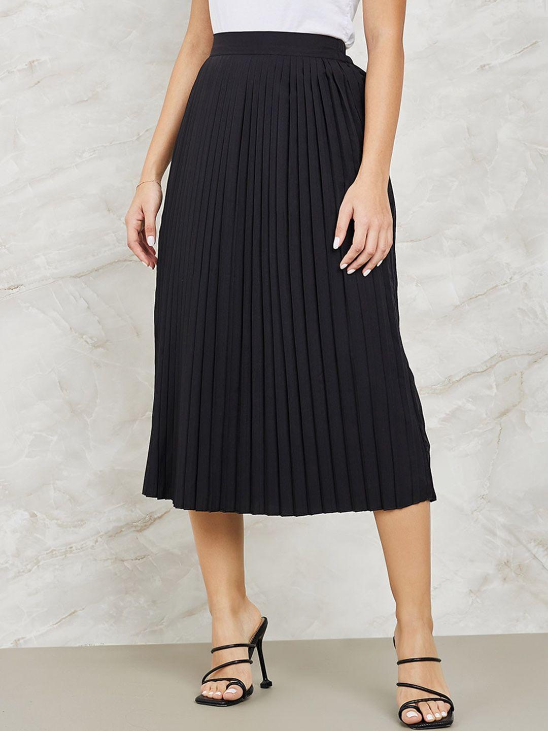 styli pleated a-line midi skirt