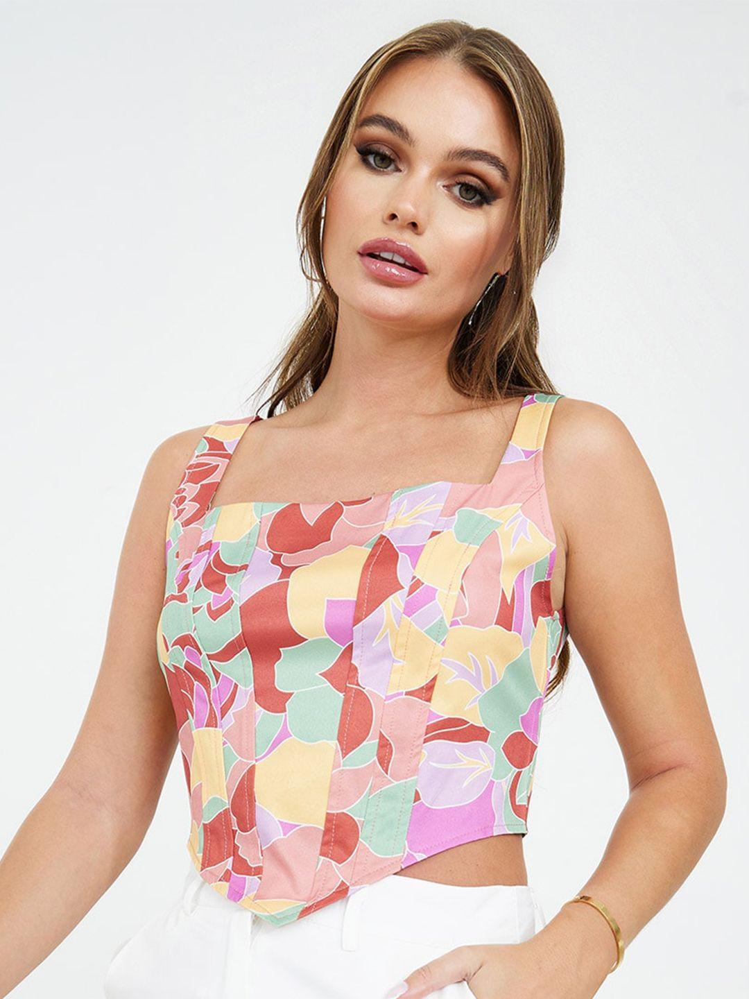 styli printed crop top