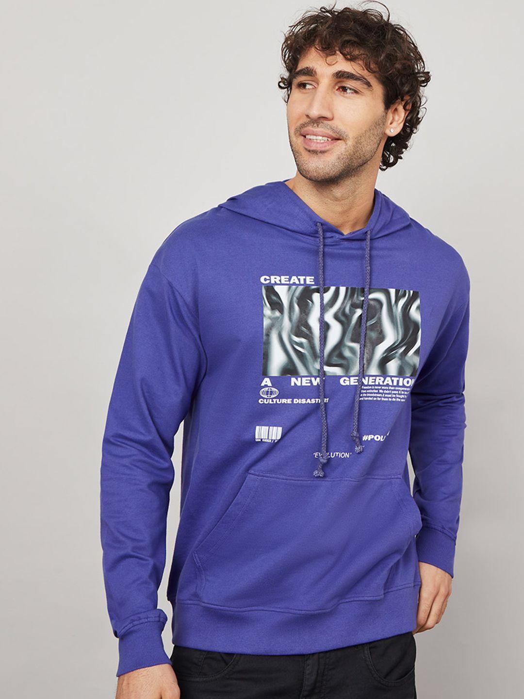 styli printed hooded pure cotton boxy sweatshirt