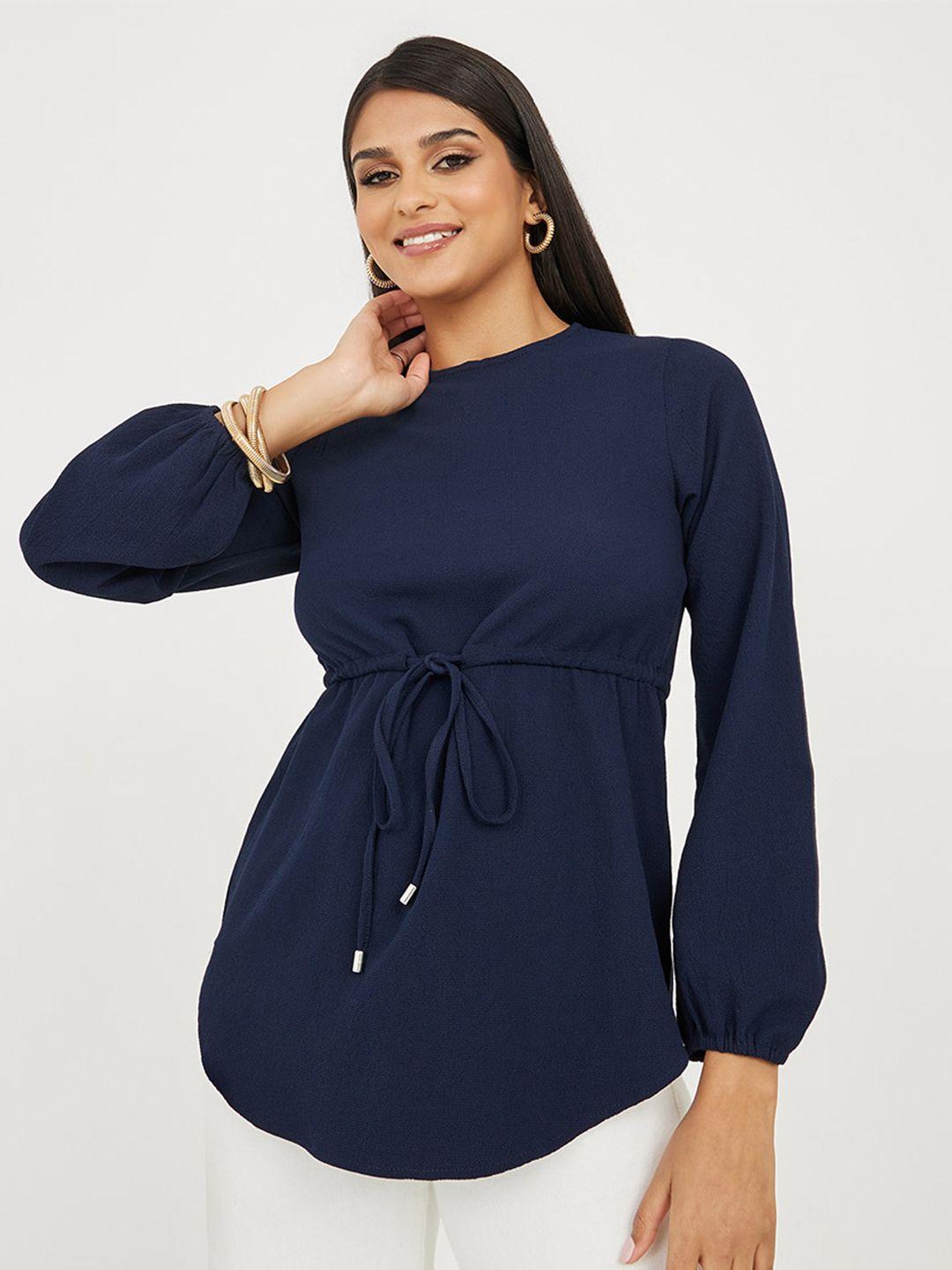 styli puff sleeve cinched waist top