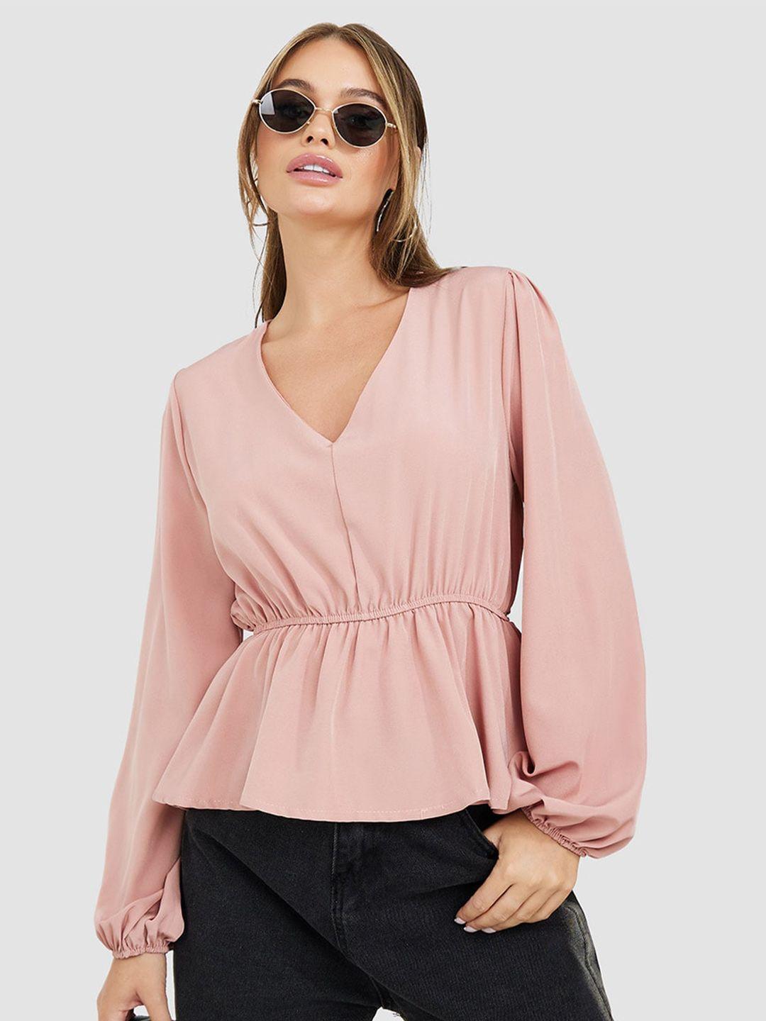 styli puff sleeves cinched waist top