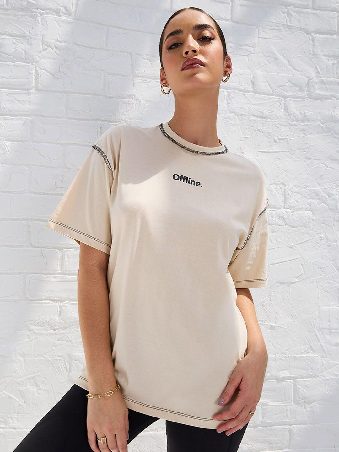 styli round neck oversized drop shoulder sleeves t-shirt