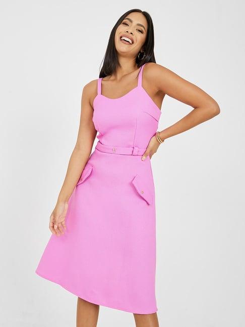 styli strappy scoop neck a-line midi dress