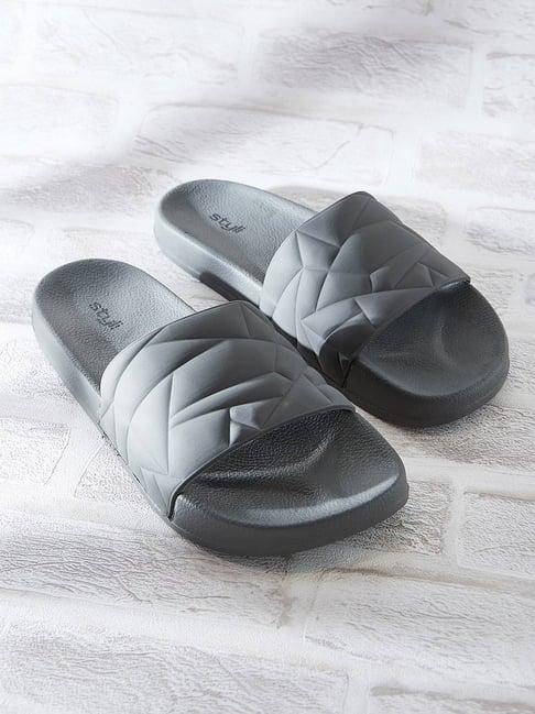 styli textured open toe slip on slides