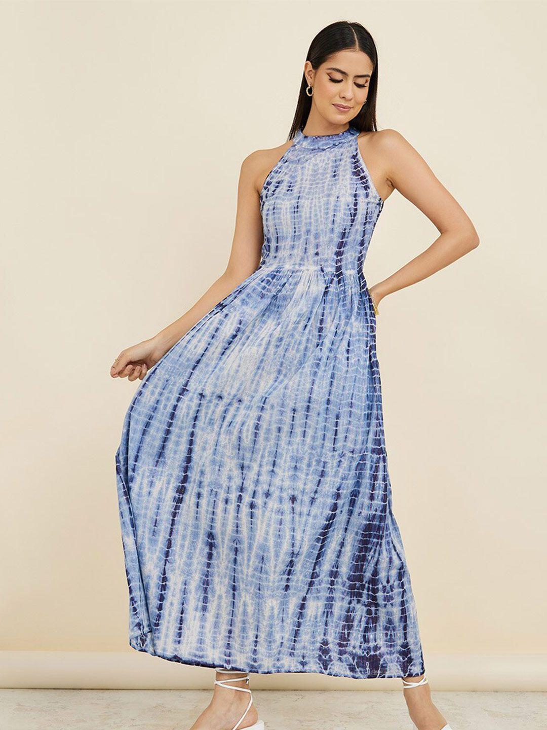 styli tie and dyed halter neck maxi maxi dress