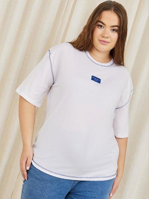 styli white printed t-shirt