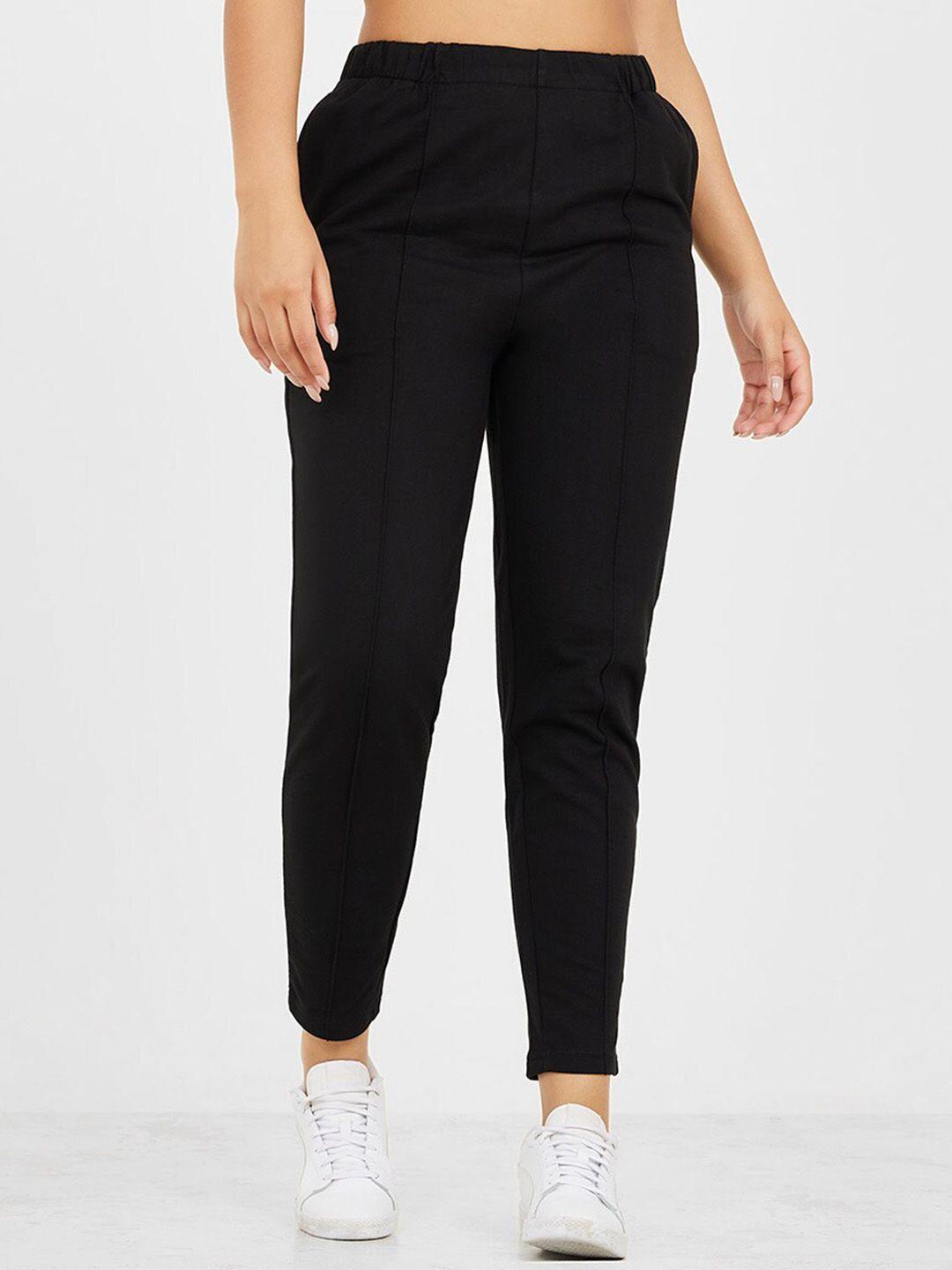 styli women mid-rise pure cotton track pants