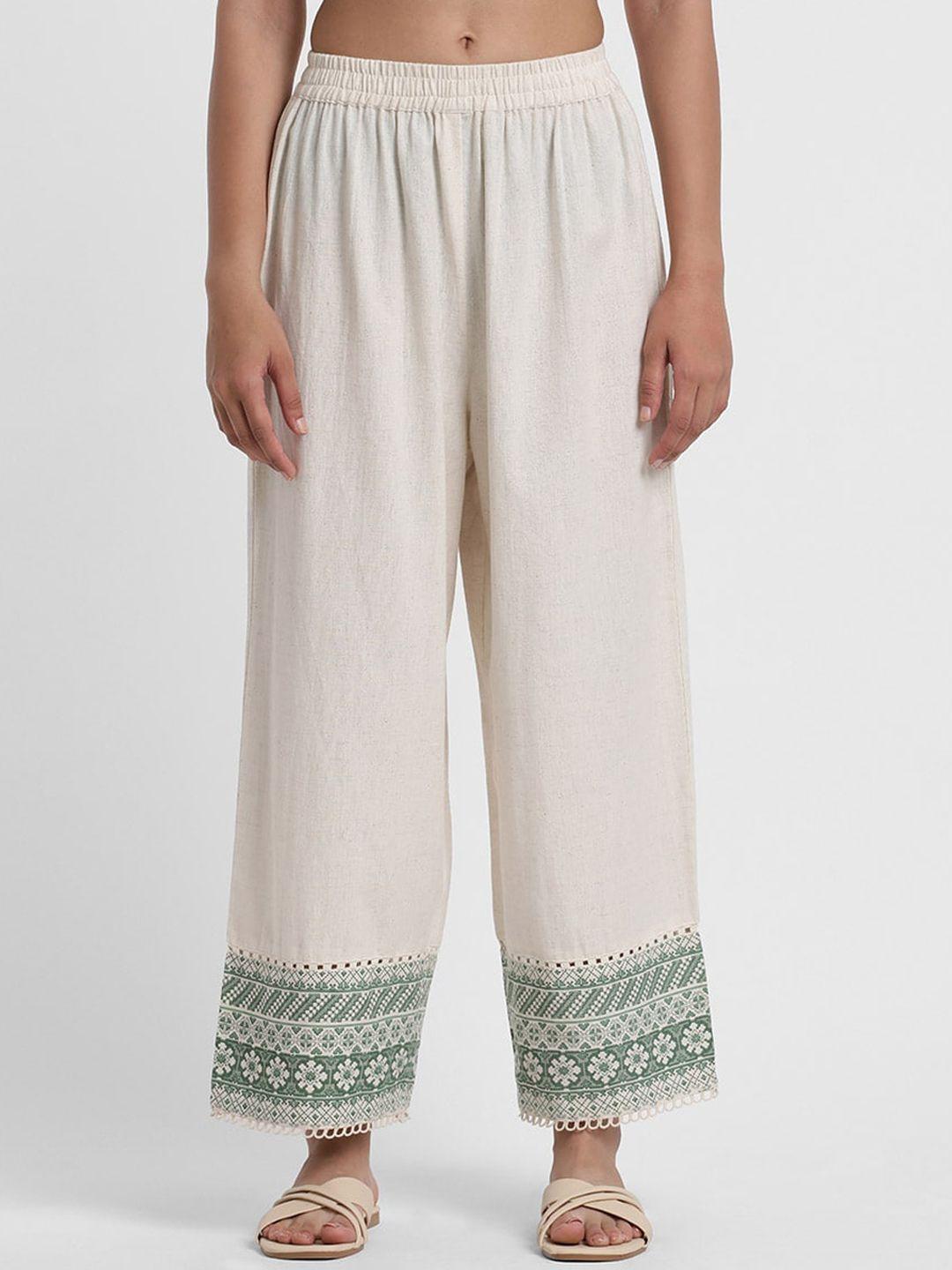 styli women off white classic trousers