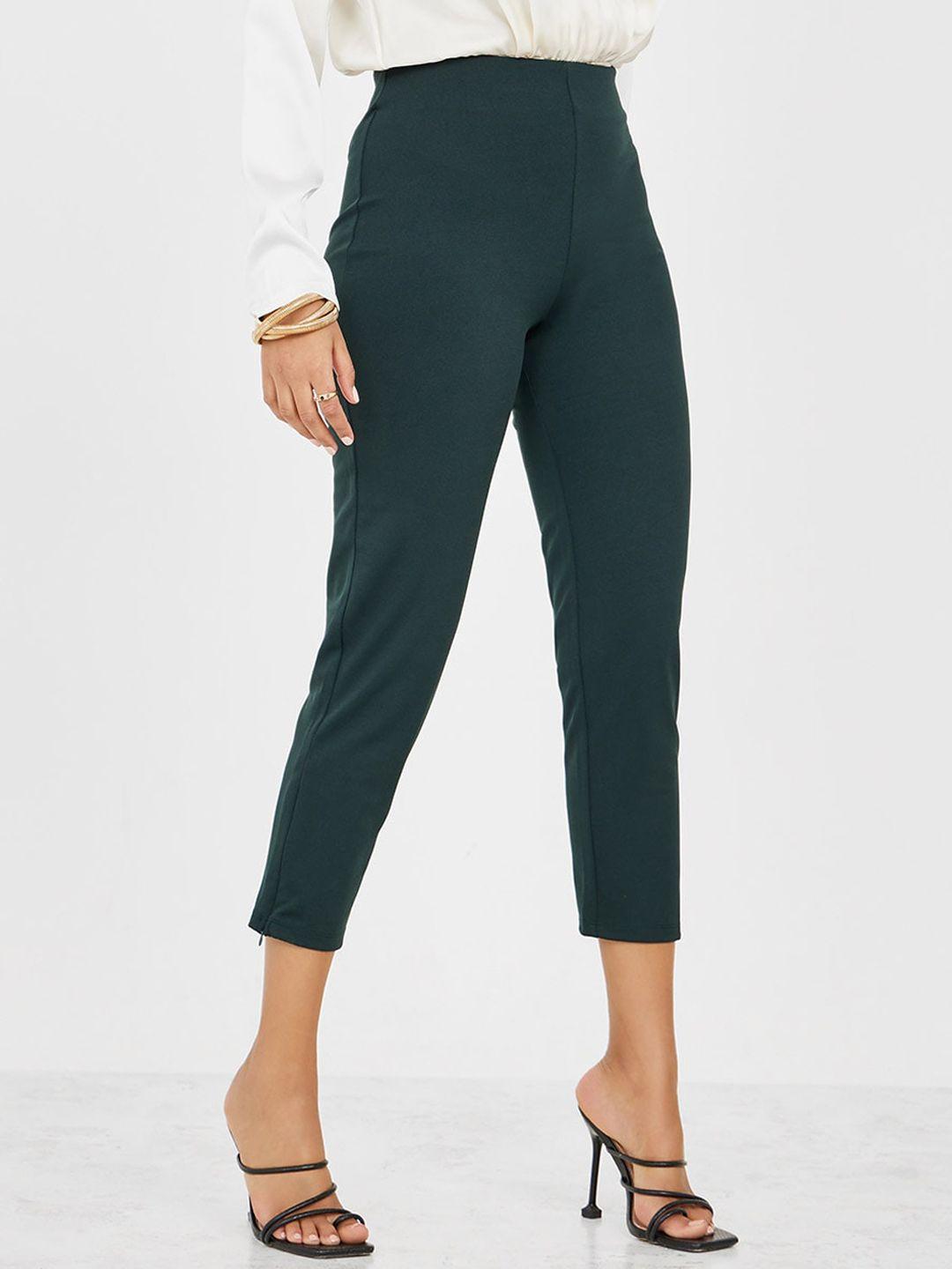 styli women slim fit high-rise trousers