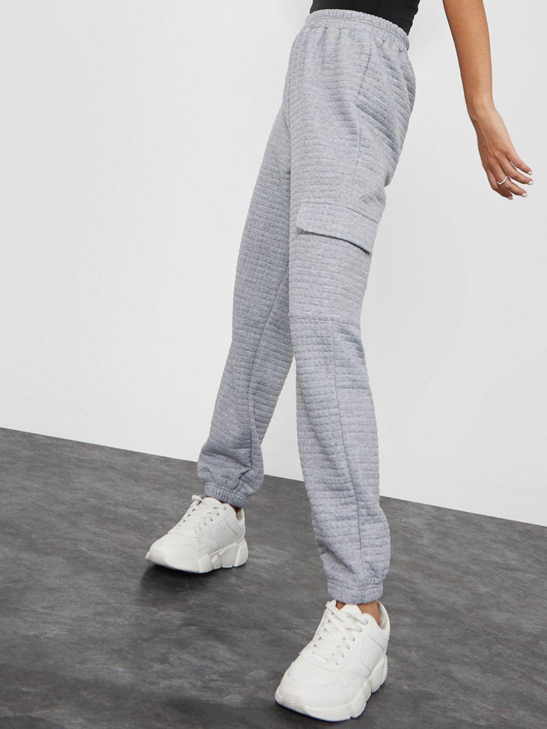 styli women textured relaxed-fit joggers