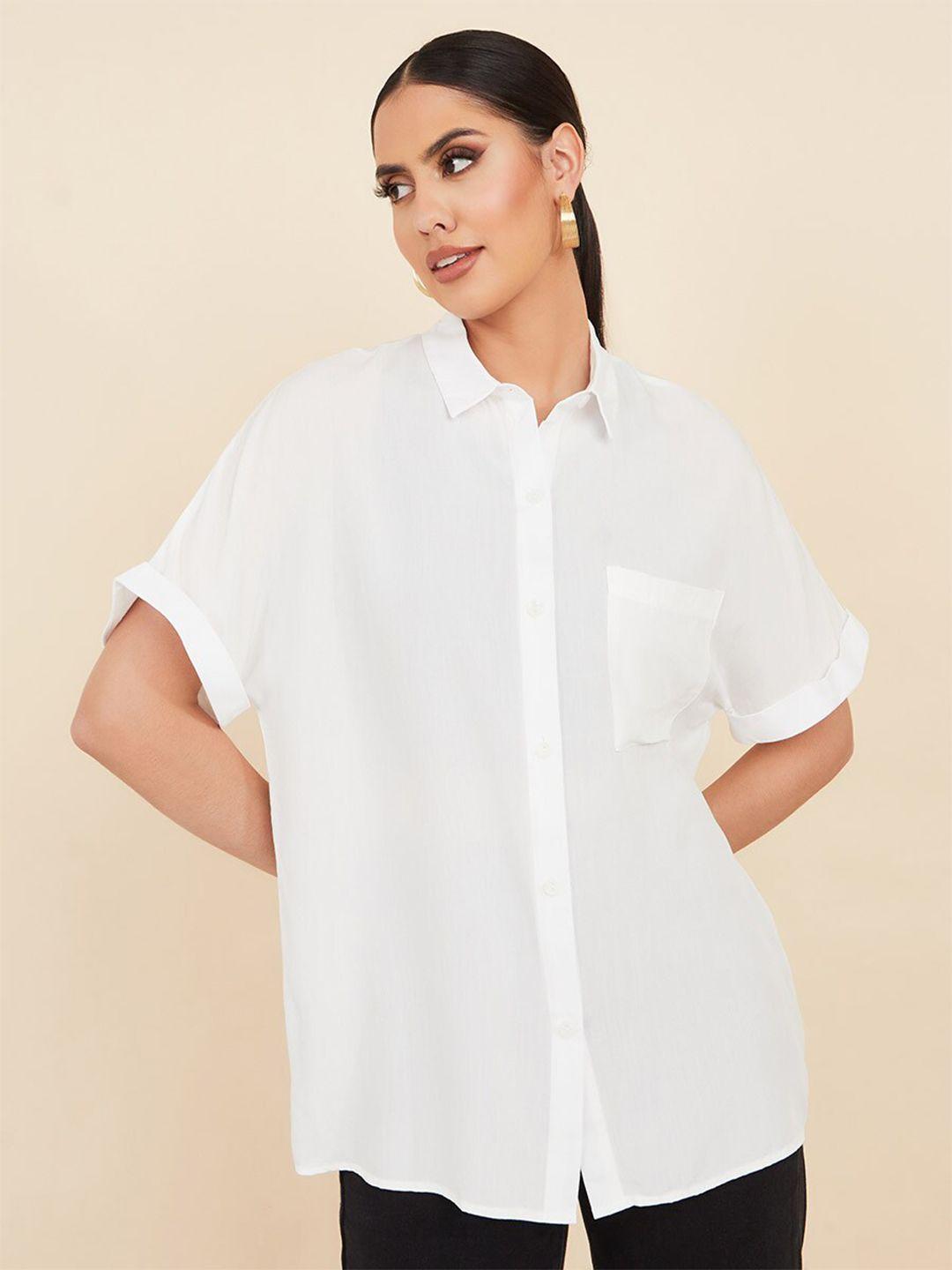 styli women white opaque casual shirt