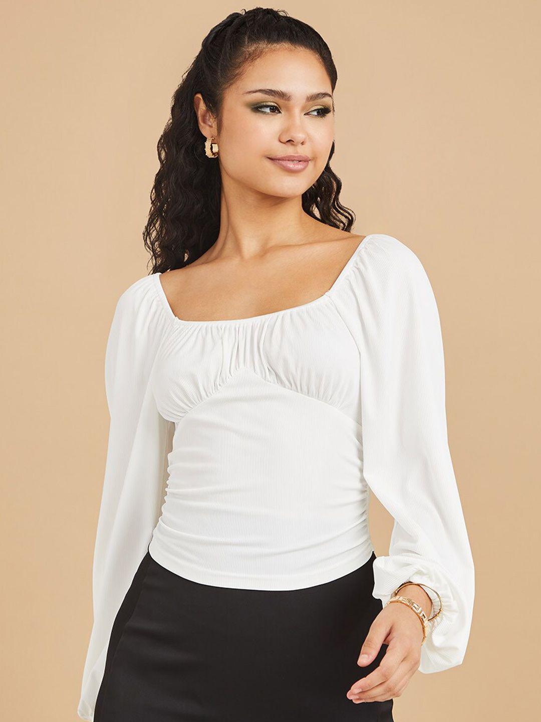 styli women white solid top