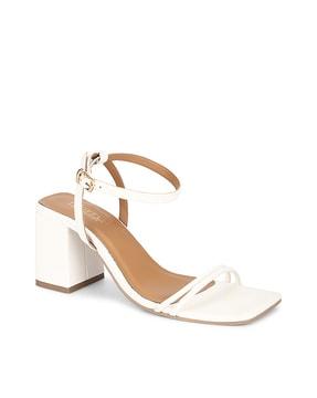 stylised toe chunky heeled sandals