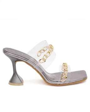 stylised toe chunky heels sandals