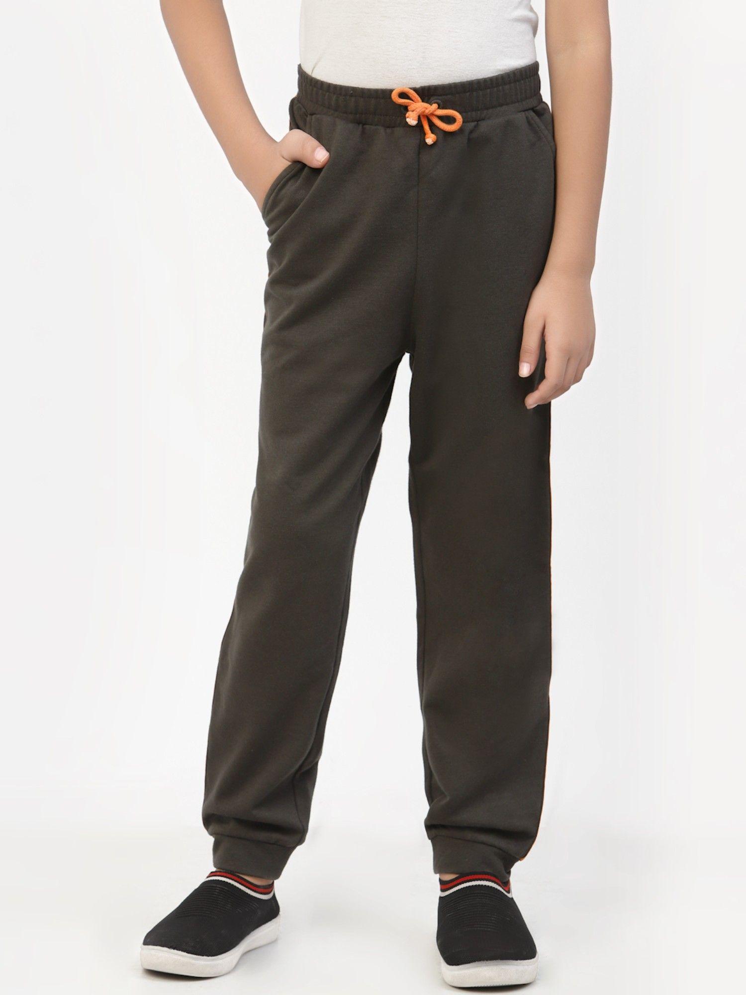 stylish brown organic cotton casual joggers for boys