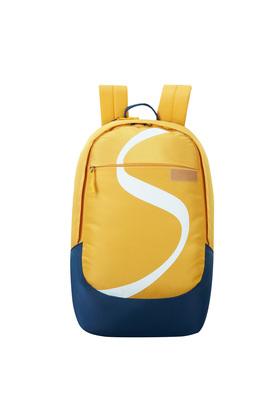 stylish design polyester unisex backpack - mustard