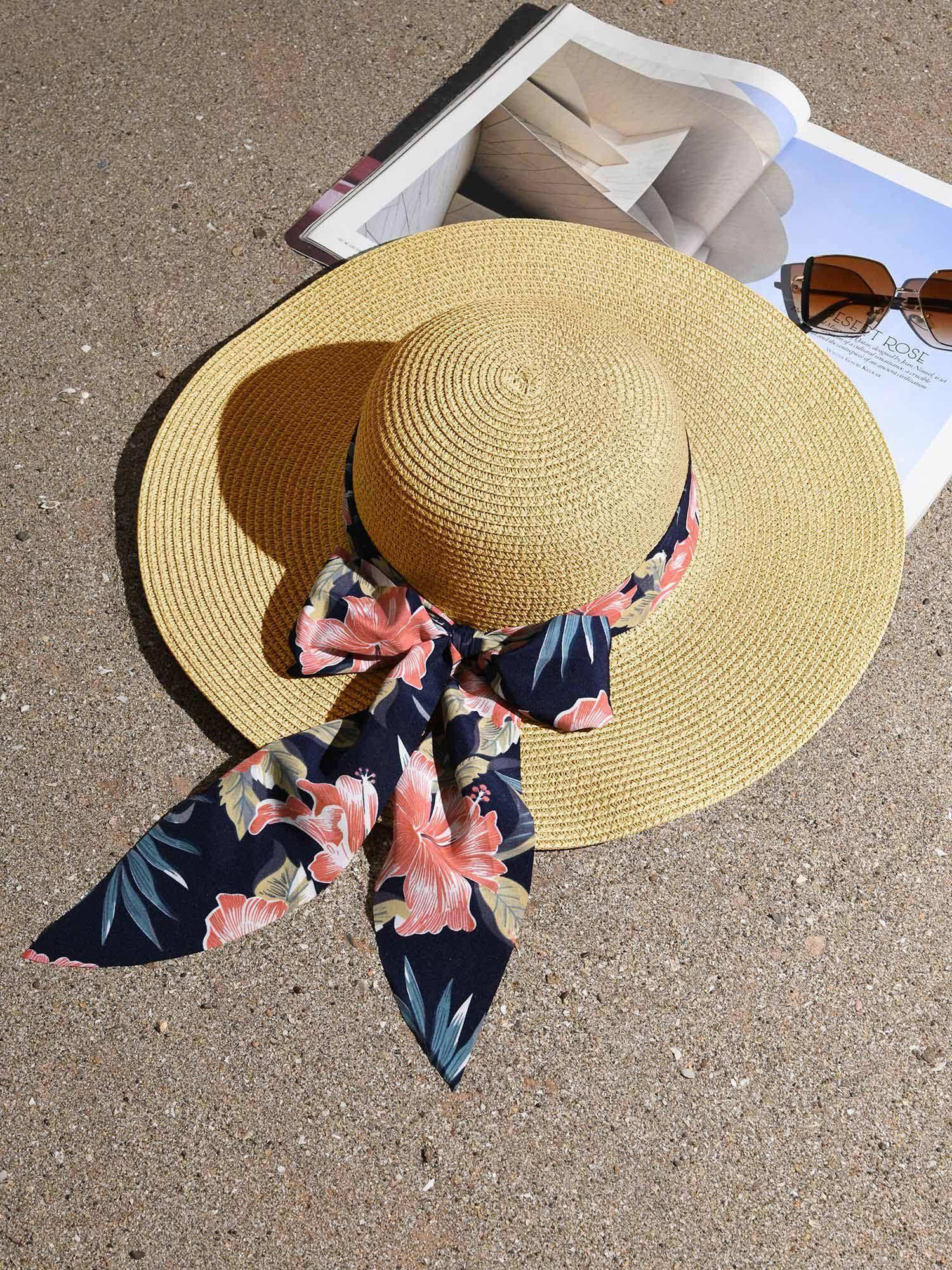 stylish multi coloured printed scarf summer beach hats for women
