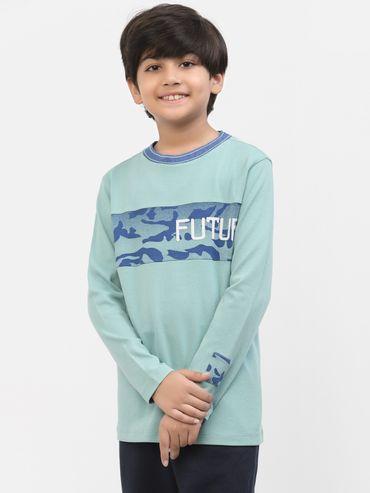 stylish blue organic cotton casual t-shirt for boys