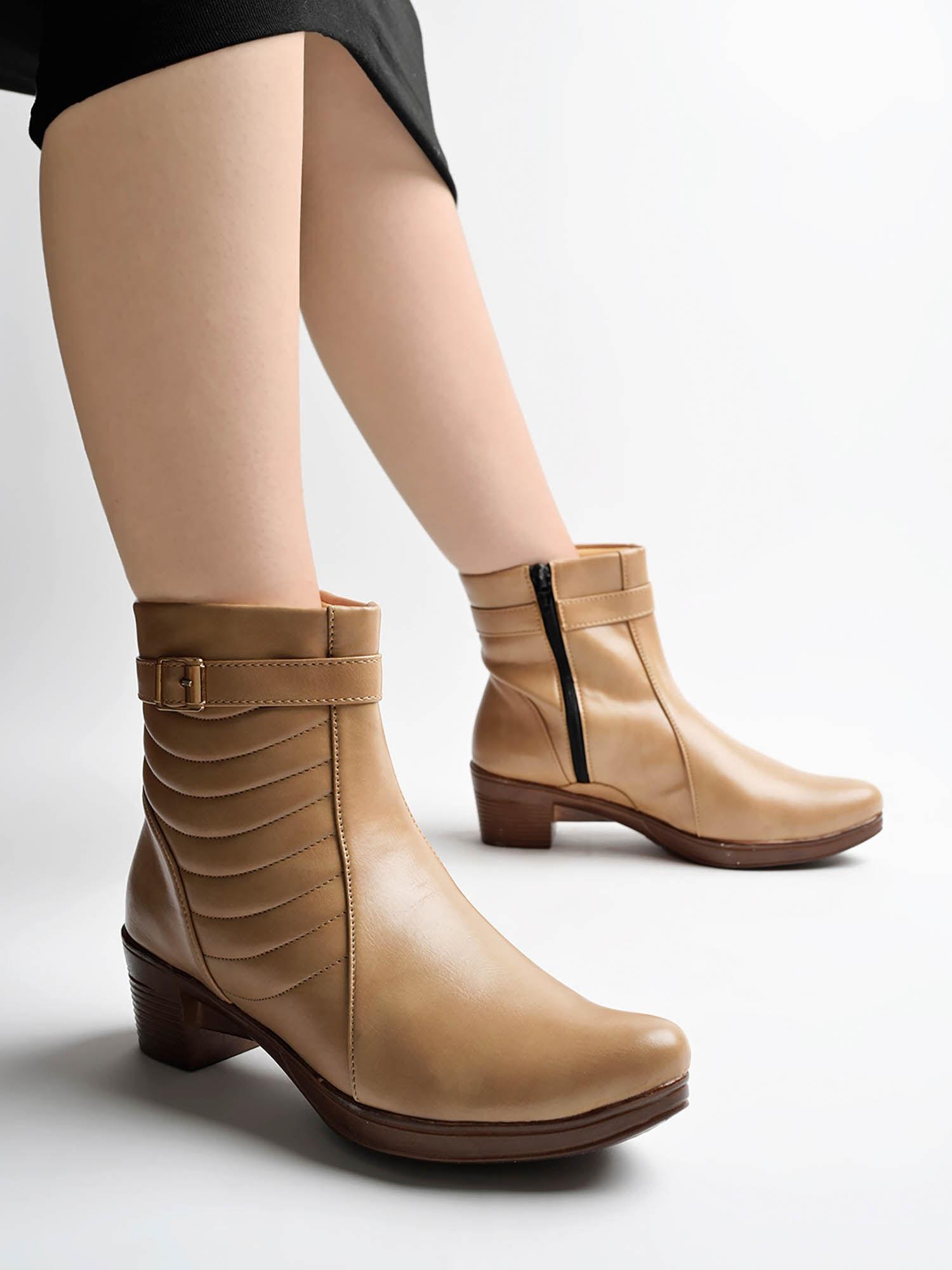 stylish cream boots for women