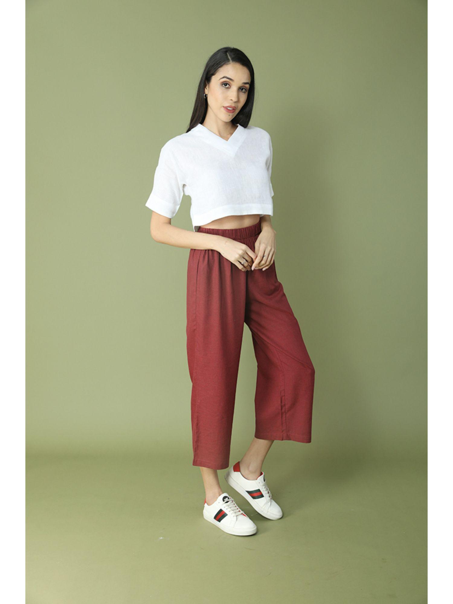 stylish crop culotte set (set of 2)