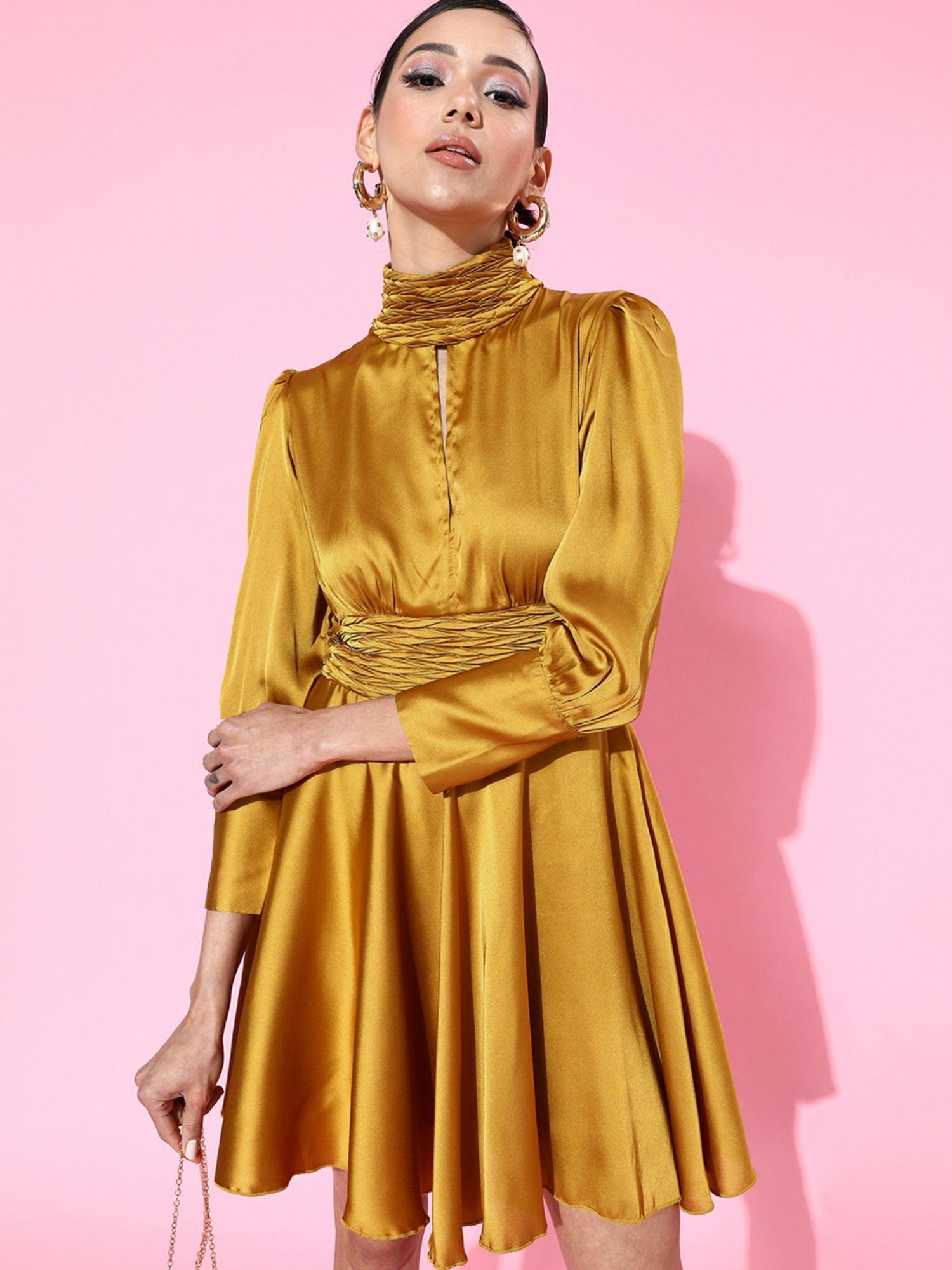 stylish gold sleek dress (xs)