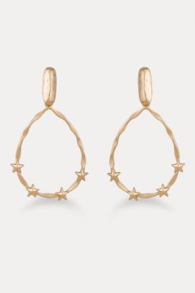 stylish golden plated brass womens earrings