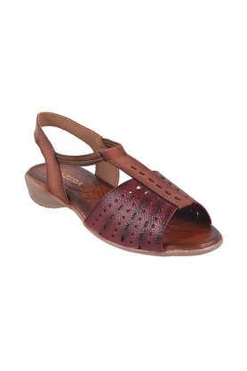 stylish leather slip-on women's casual shoes - maroon