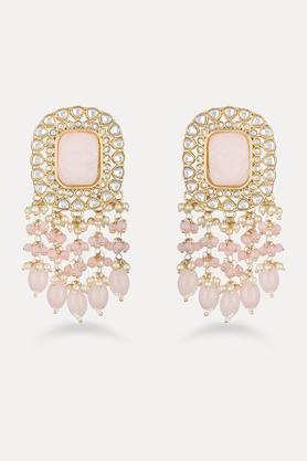 stylish pearl brass womens earrings